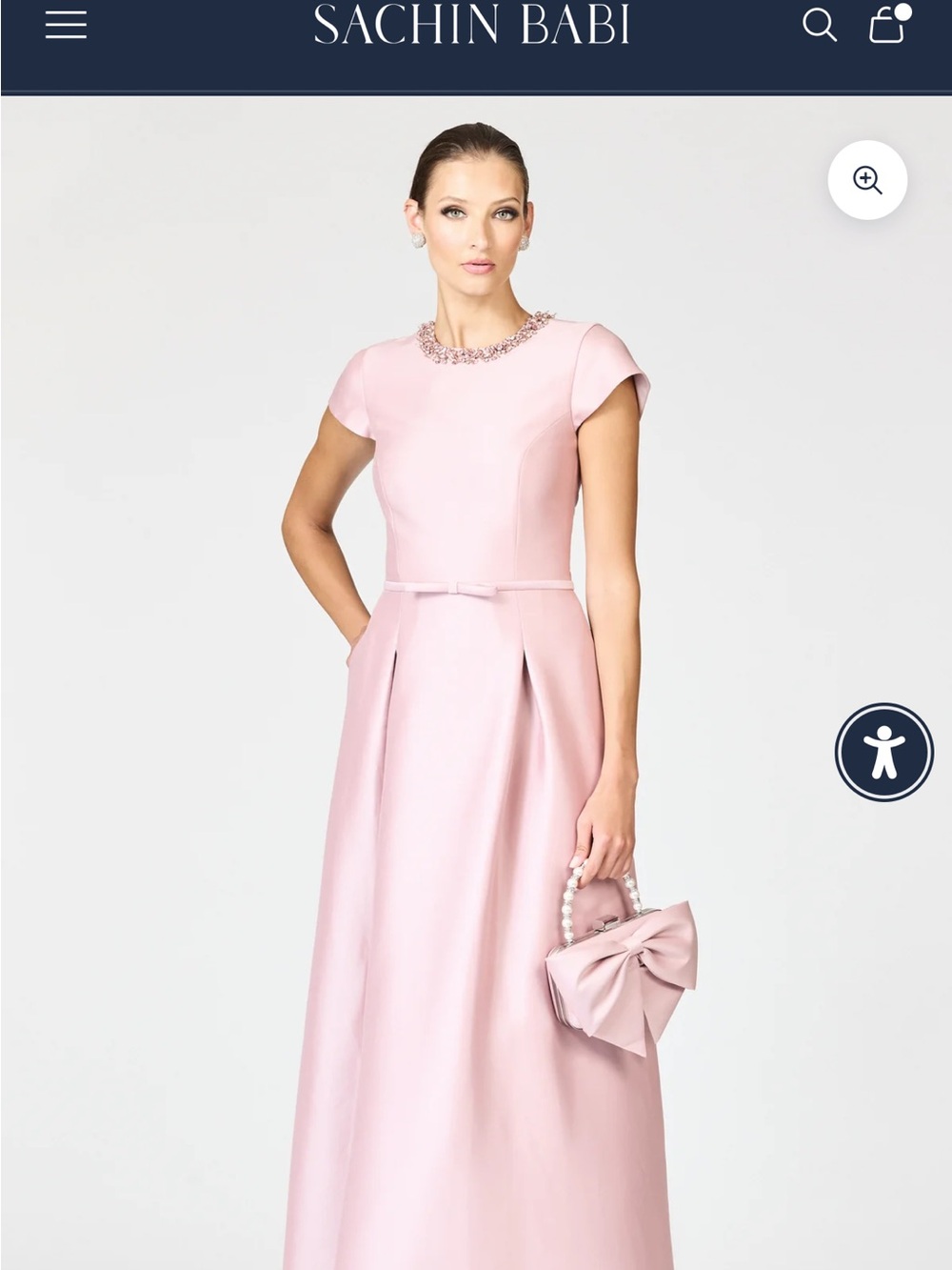 Sachin + Babi Soft Blush Pink Cap-Sleeve Maxi Dress